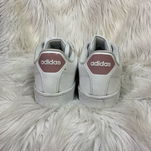 Adidas Cloudfoam Advantage Stripe White Lace-Up Sneakers 9.5 - Picture 4 of 10